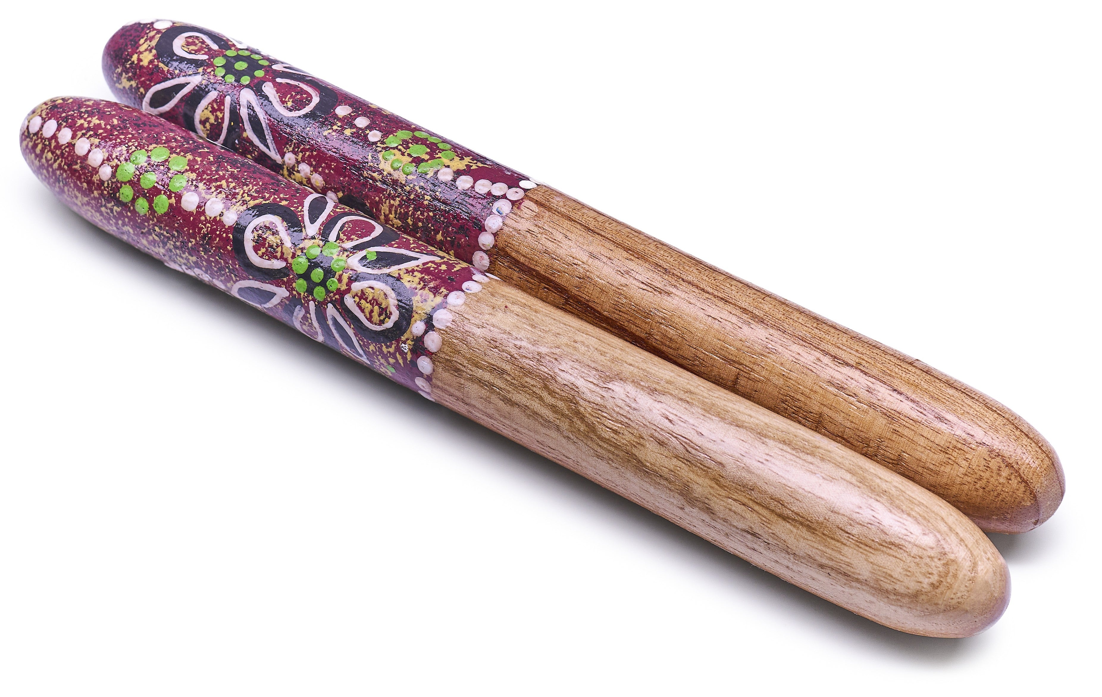 Clapsticks Röd – Träklavar för Traditionell Rytm vid Didgeridoospel 