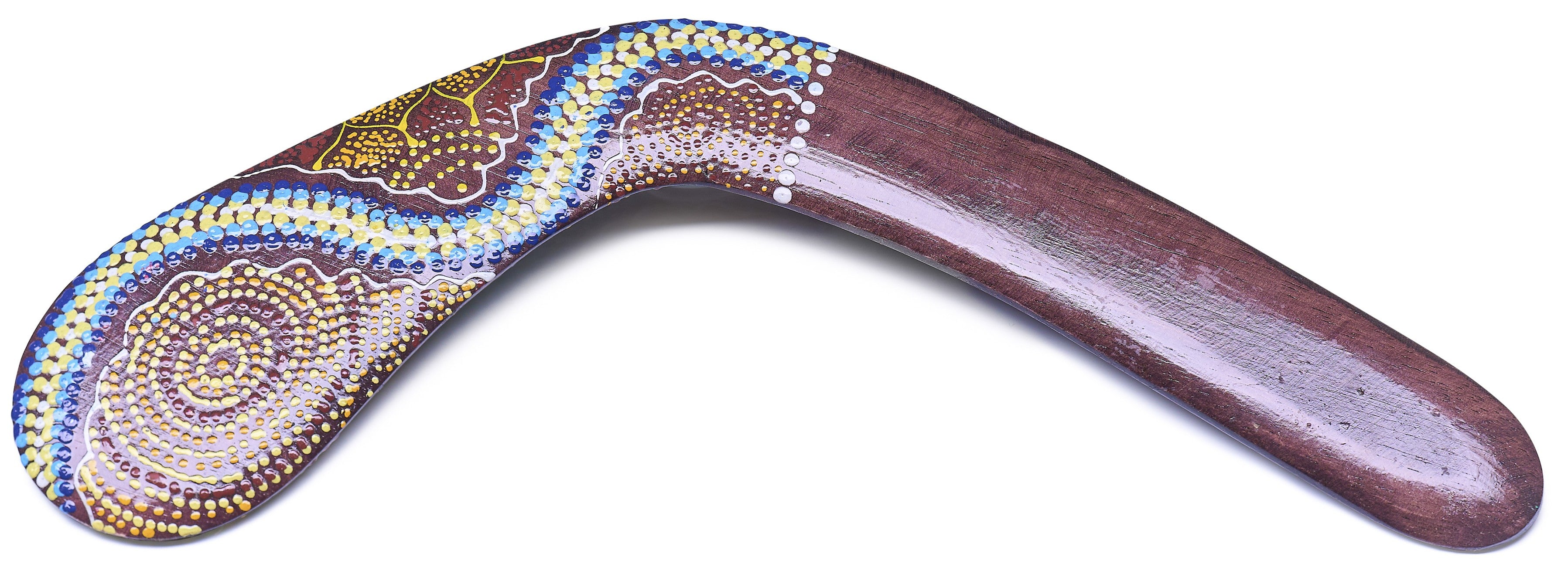 Bumerang Aboriginal Brun – Traditionell Trädesign med Målning (40 cm) 