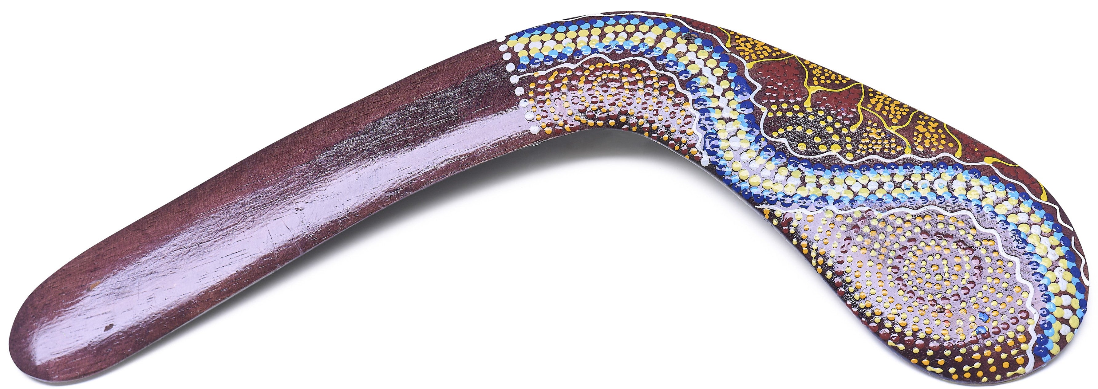 Bumerang Aboriginal Brun – Traditionell Trädesign med Målning (40 cm) 