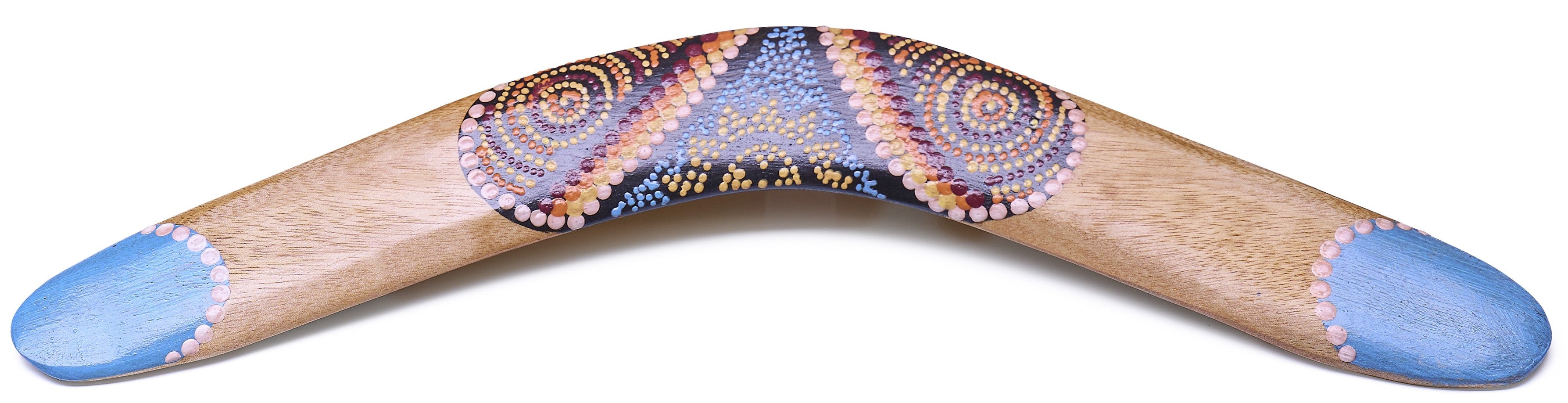 Bumerang Aussie – 40 cm Träbumerang med Dotpainting Design 