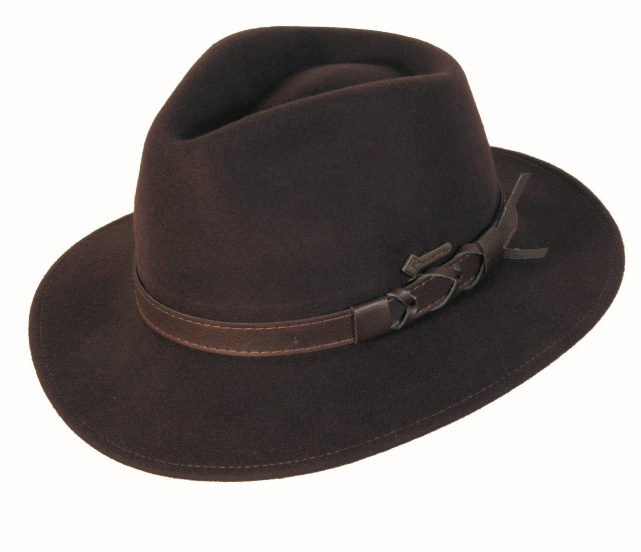 scippis hoed norton – fedora-stijl hoed van wol en leer