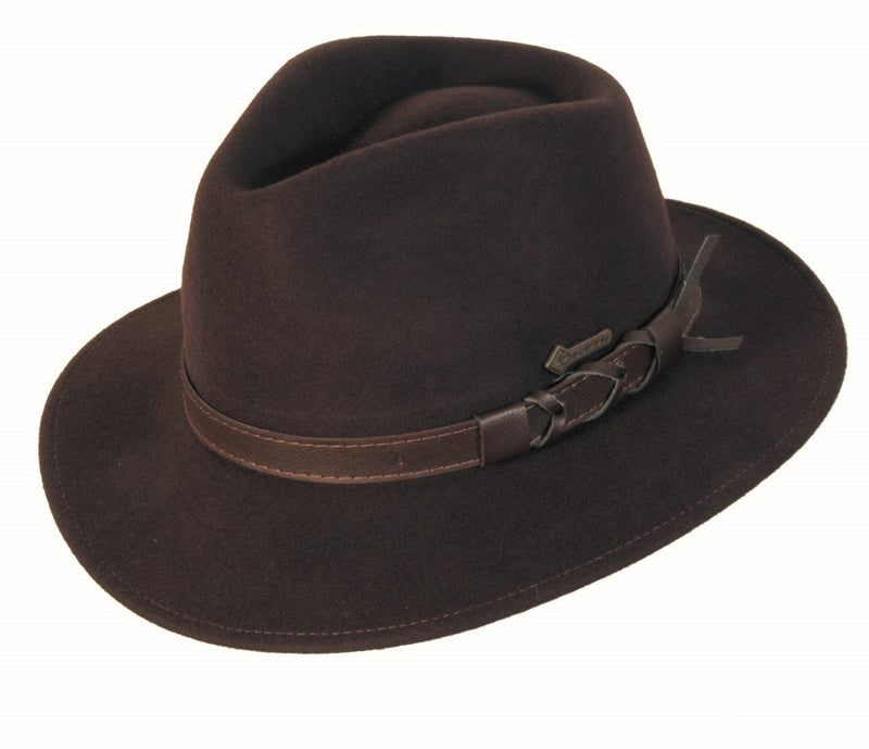 scippis hoed norton – fedora-stijl hoed van wol en leer