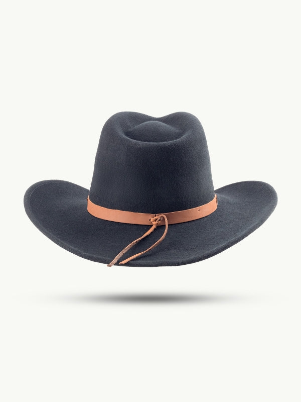 scippis western bandit – 100% wollen hoed met leren band