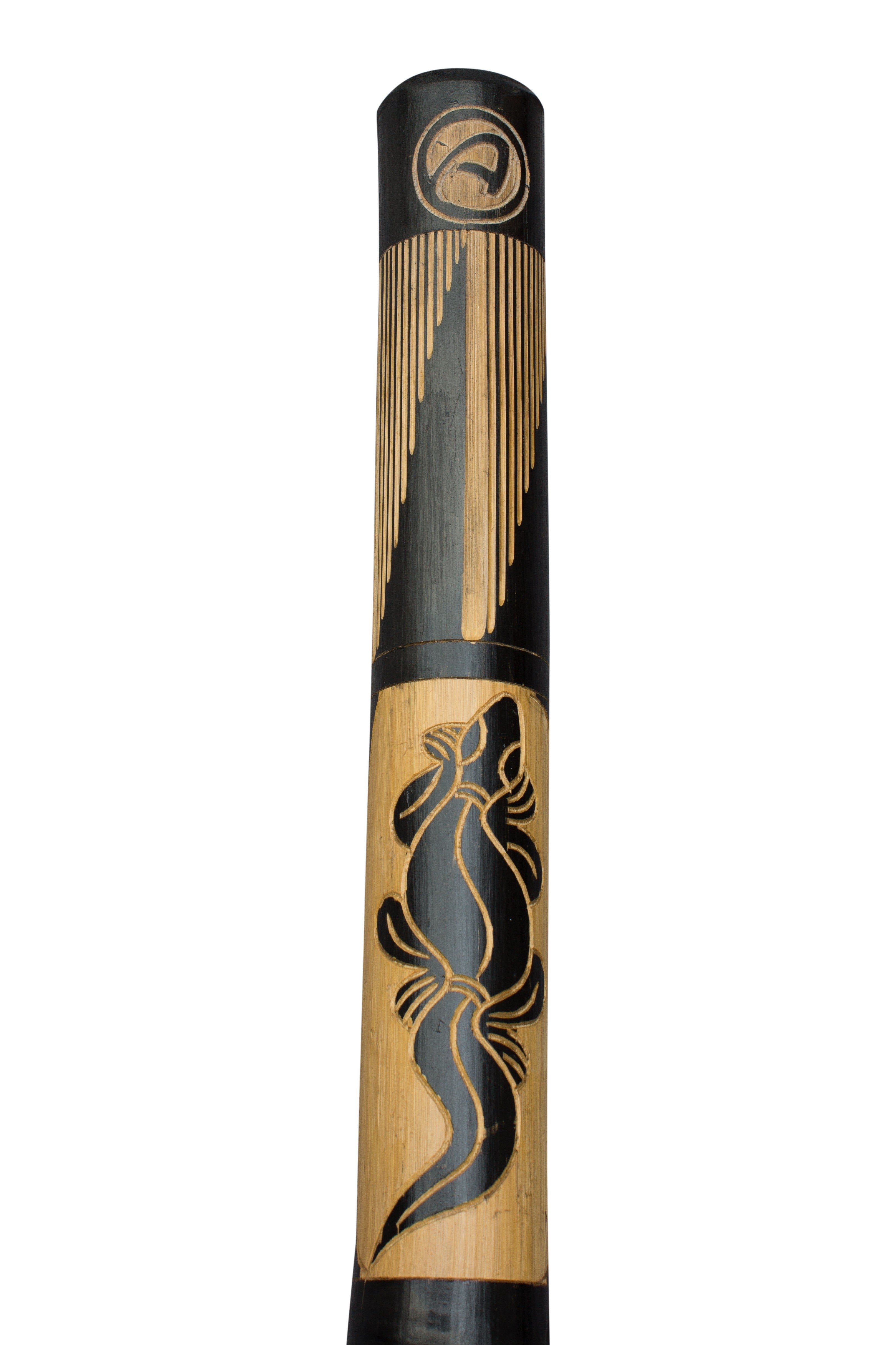 beginners didgeridoo 120cm met handgesneden lizard-patroon