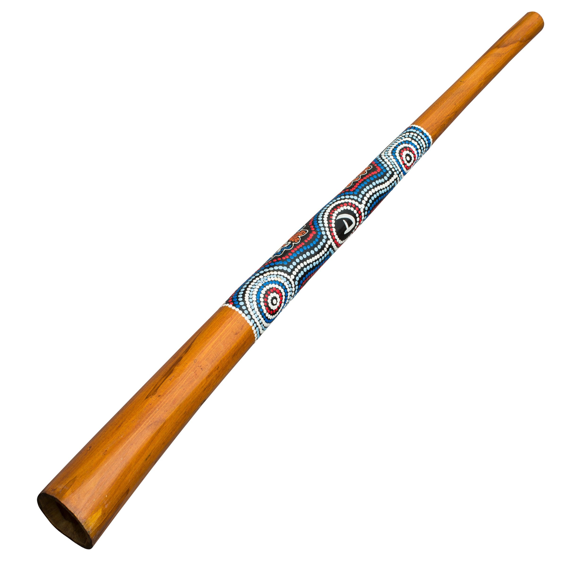 didgeridoo 130cm - teakhout met aboriginalpaintings - didgeridoo voor beginners