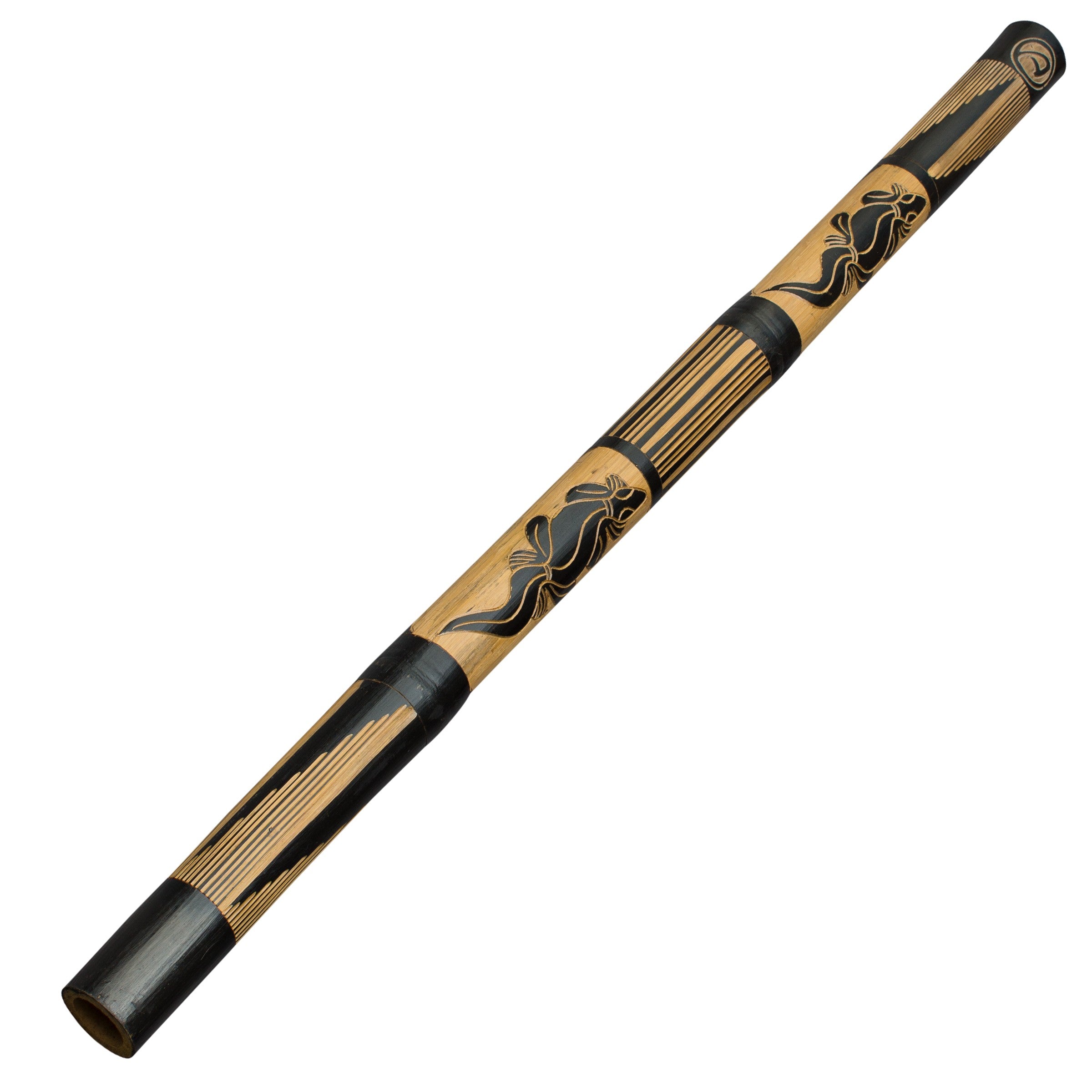 beginners didgeridoo 120cm met handgesneden lizard-patroon