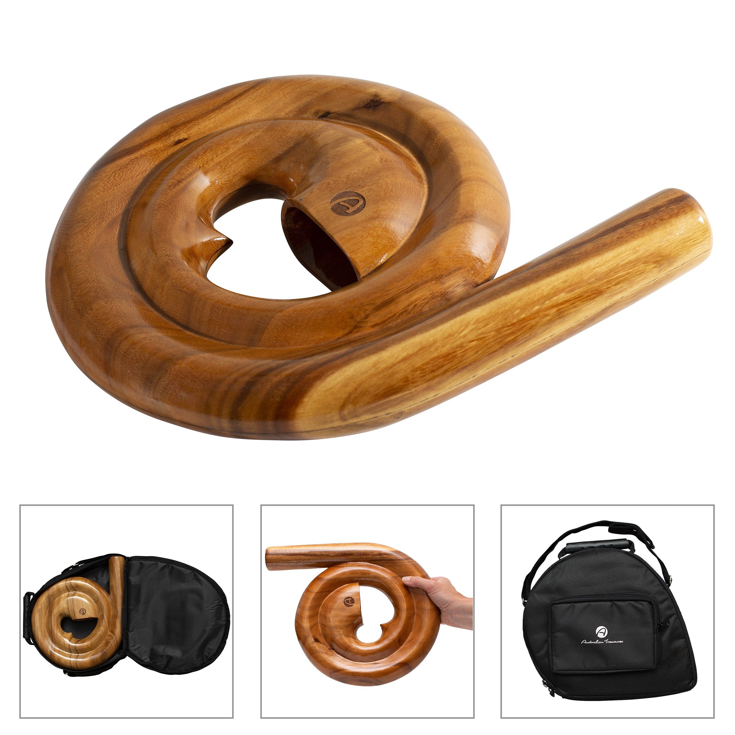 spiraal didgeridoo inclusief gevoerde nylon tas- compacte didgeridoo
