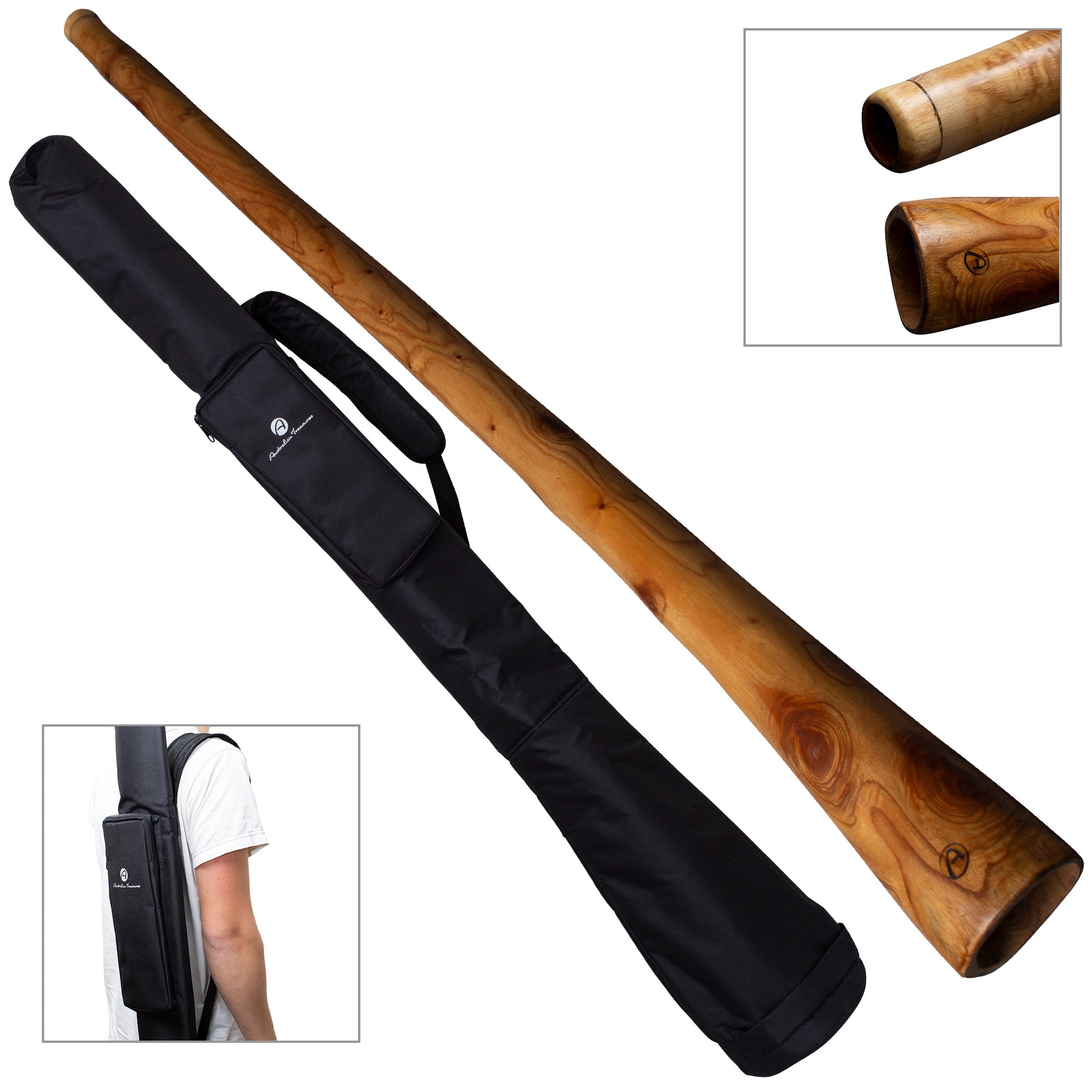 didgeridoo 147cm mahonie pro – compleet met nylon draagtas