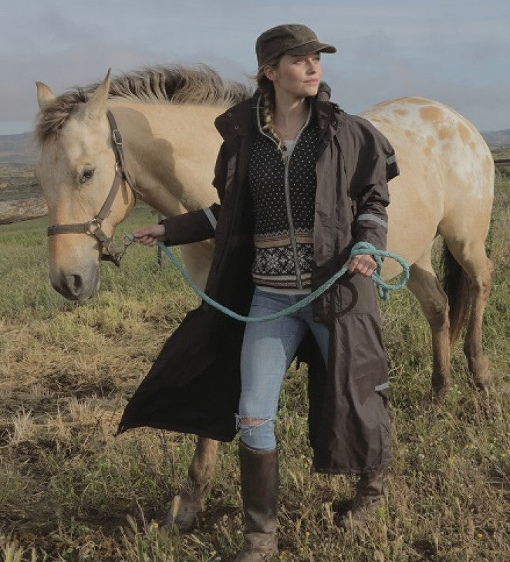 scippis mossman coat – lange oilskin jas voor regen en wind