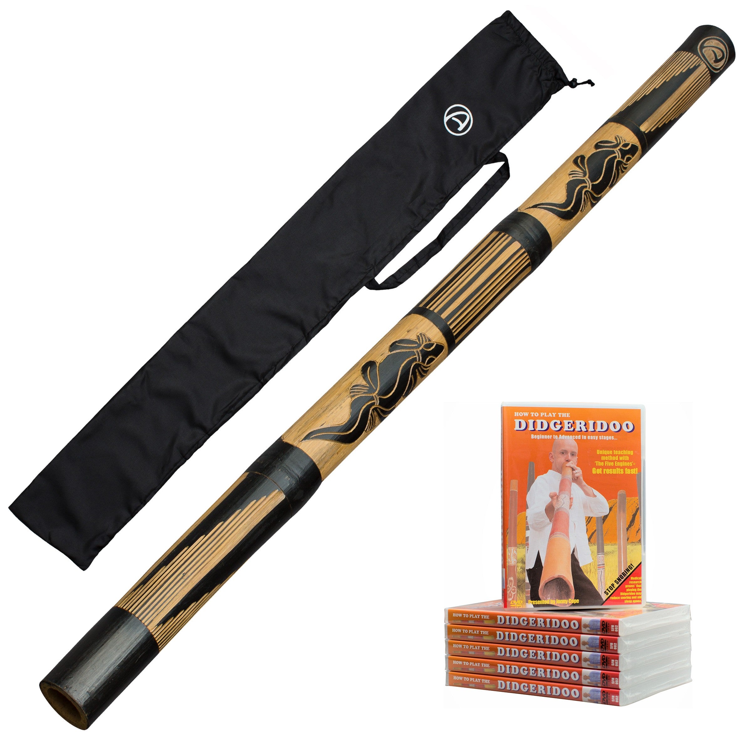 didgeridoo 120cm - bamboe - didgeridoo voor beginners - inclusief dvd hoe bespeel je de didgeridoo