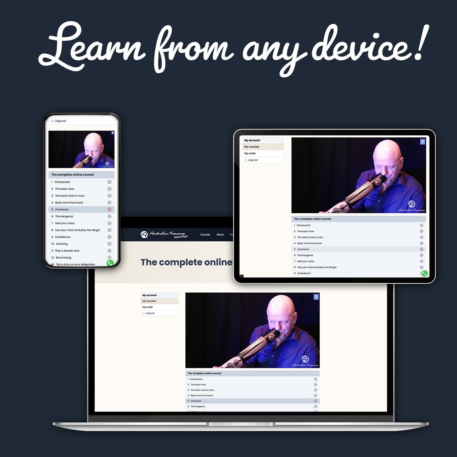 didgeridoo set –  inclusief tas en online cursus