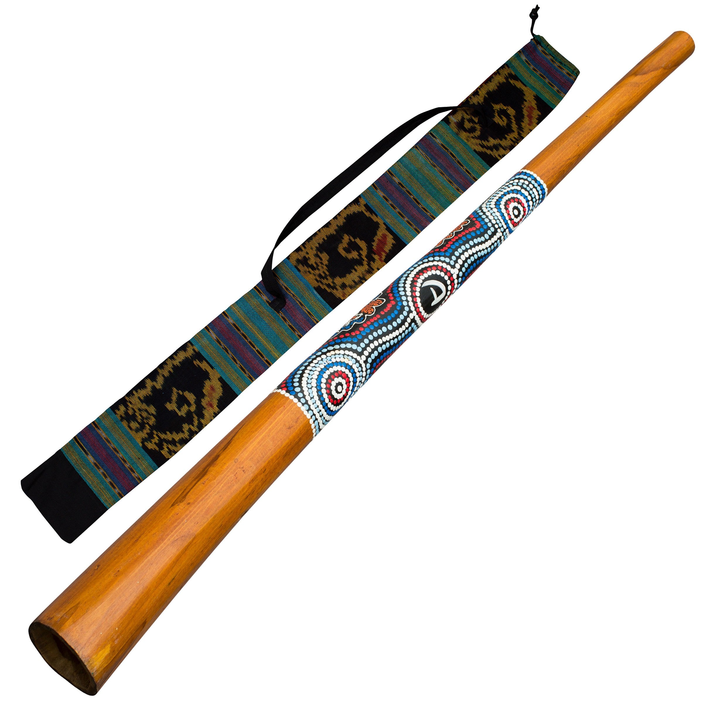 didgeridoo - 130cm inclusief didgeridootas - houten didgeridoo voor beginners en gevorderden