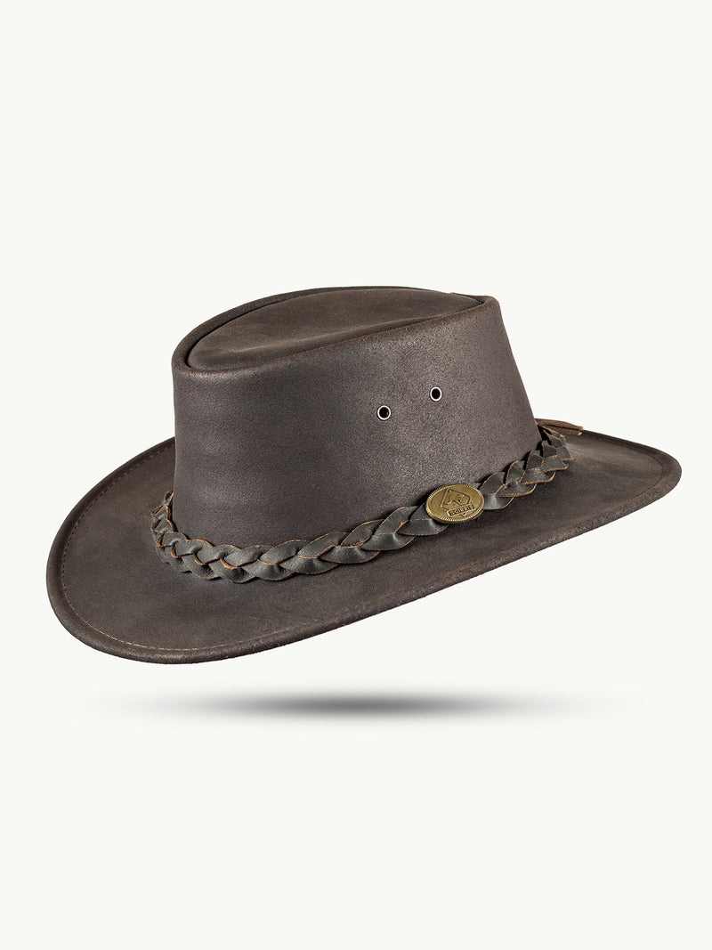 scippis hoed – bushman – klassieke leren westernhoed – uv-bestendig & weerbestendig voor outdoor