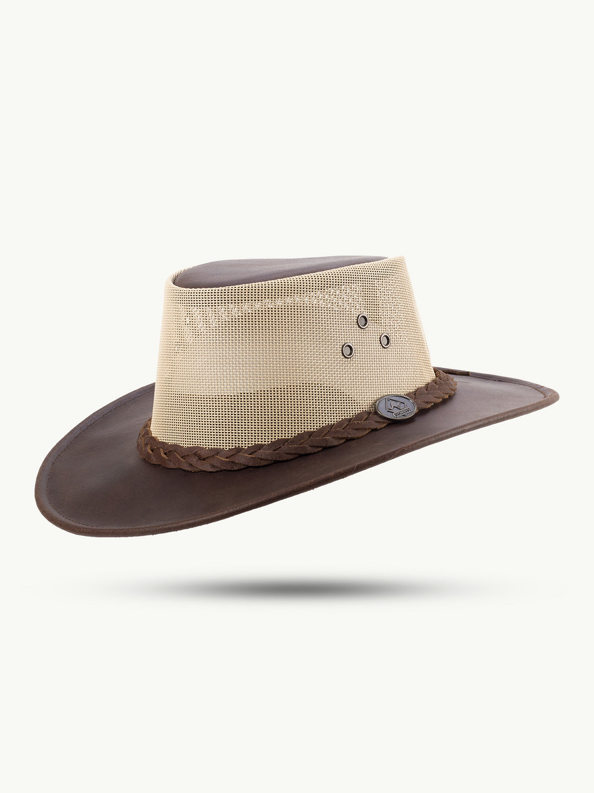 scippis hoed – darwin – leren outdoorhoed met mesh kroon – lichtgewicht & ademend voor warme dagen