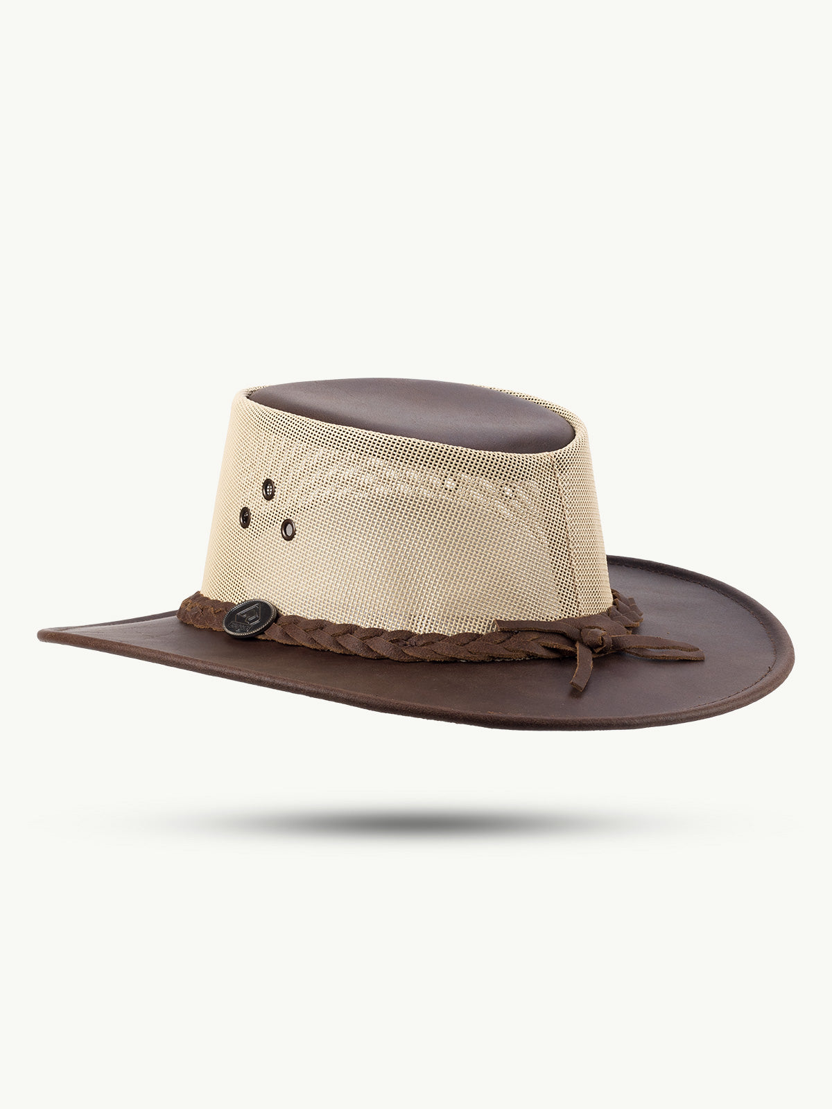 scippis hoed – darwin – leren outdoorhoed met mesh kroon – lichtgewicht & ademend voor warme dagen