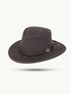 scippis hoed – talaroo – klassieke outback hoed van fijn gestructureerd leer – opvouwbaar & comfortabel