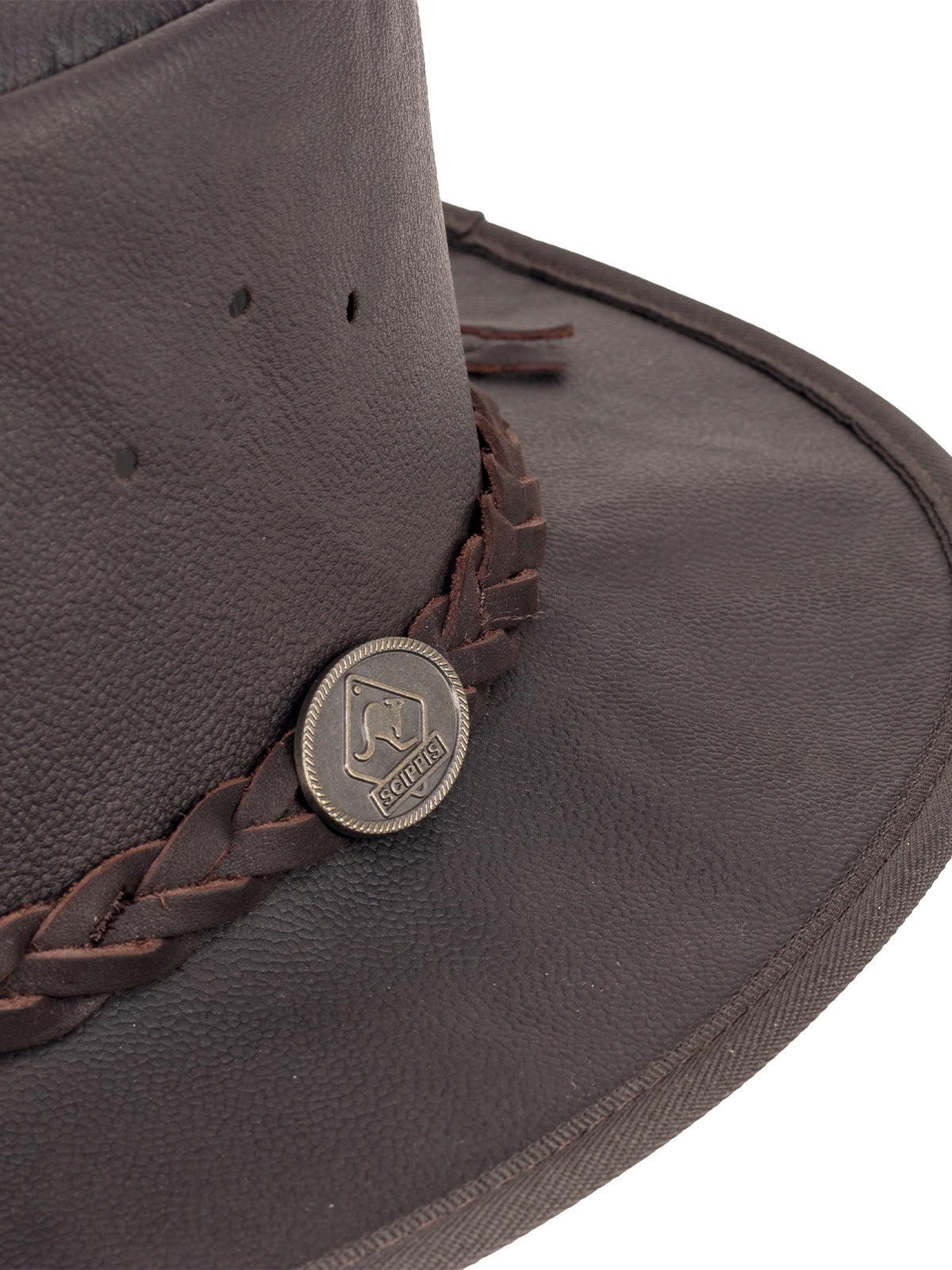 scippis hoed – talaroo – klassieke outback hoed van fijn gestructureerd leer – opvouwbaar & comfortabel