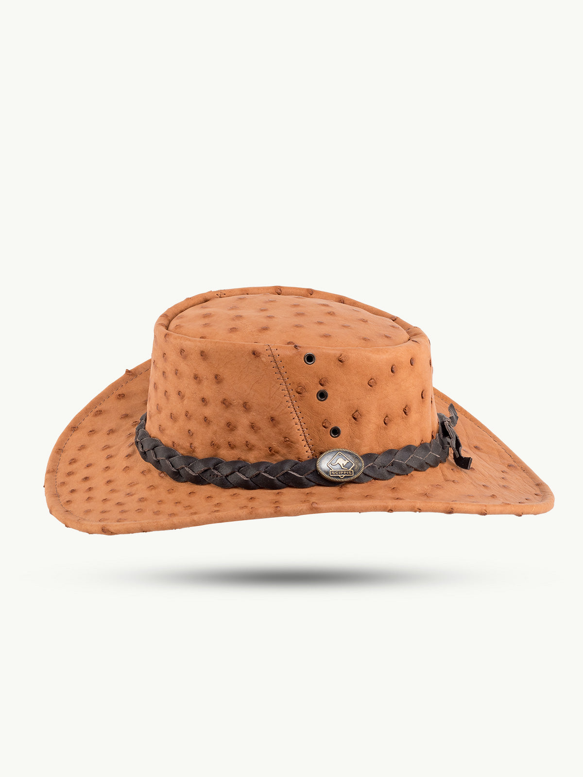 scippis hoed – ostrich – unieke hoed van struisvogelleer – duurzaam & karaktervol voor een opvallende look