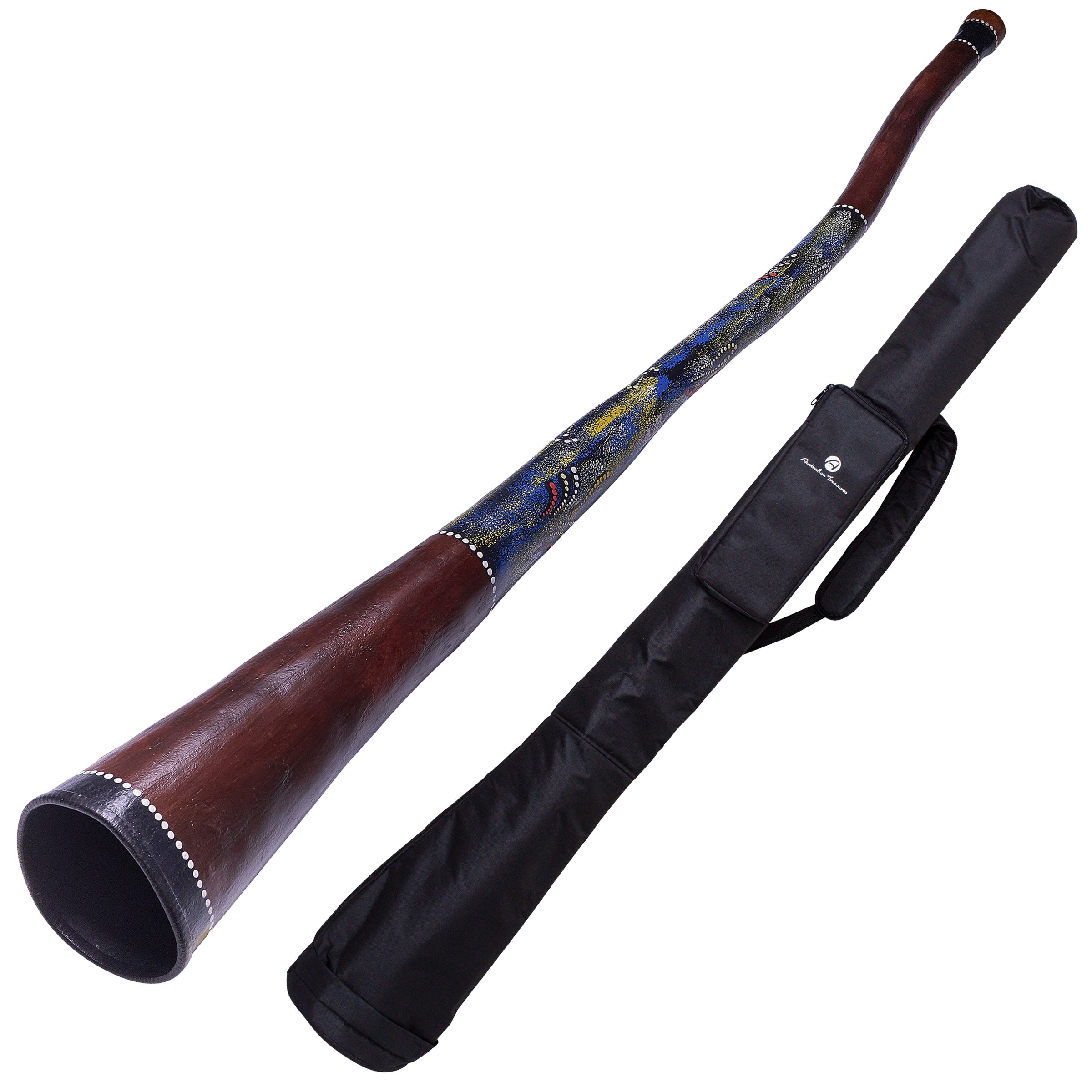 Didgeridoo Baked Wood 150cm – Warme, krachtige Klank en Lichtgewicht. Inclusief Nylon Bag