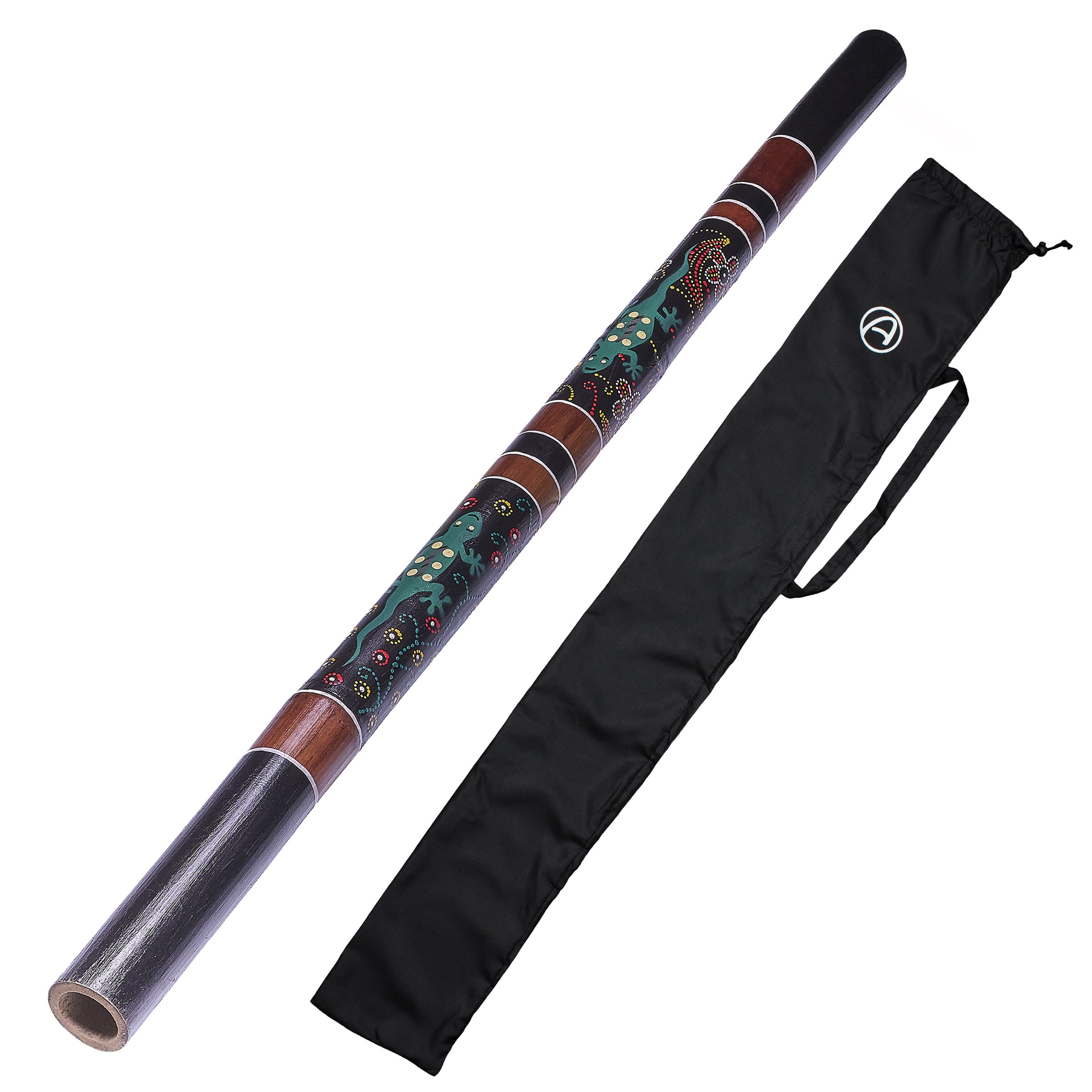 Bamboo Didgeridoo 120cm – Green Gekko Design with Warm Low Tone 