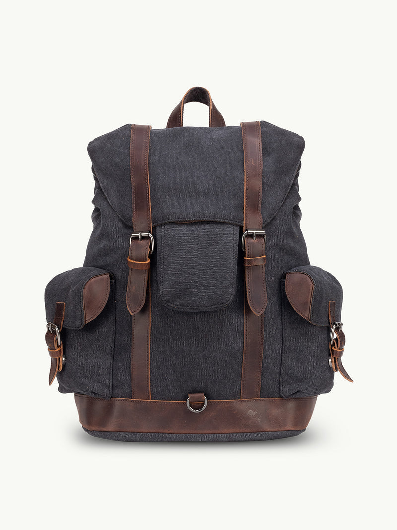 scippis wanderlust rugzak – outdoor rugzak van canvas en leer