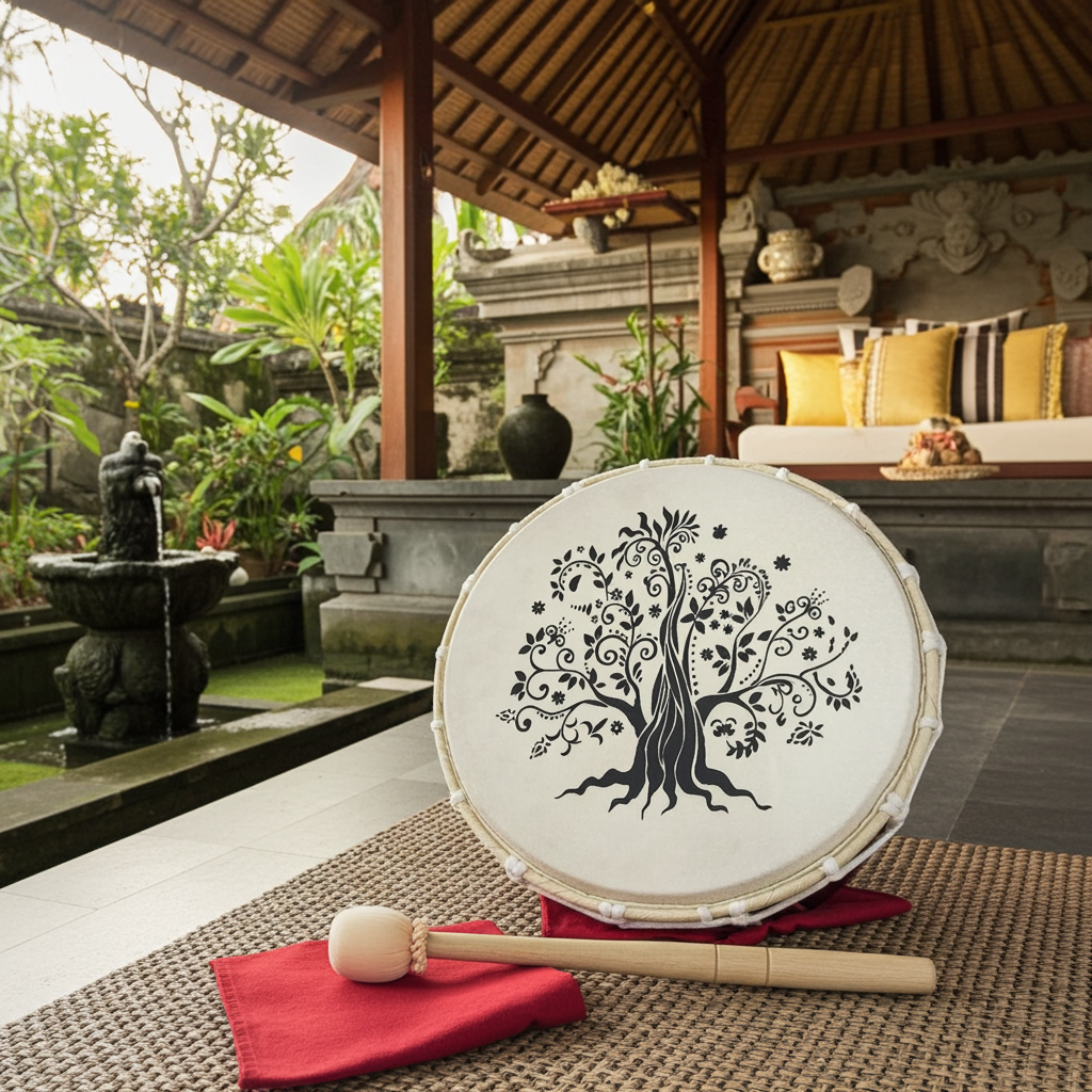 Handtrommel 25cm – Tree of Life Design, Handbeschilderde framedrum