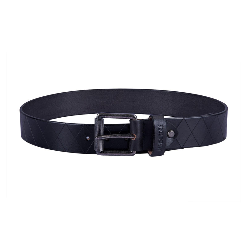 scippis belt raute – leren riem met ingeperst diamantpatroon en gesp