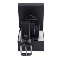 scippis belt schiefer – donkergrijze leren riem met mat metalen gesp