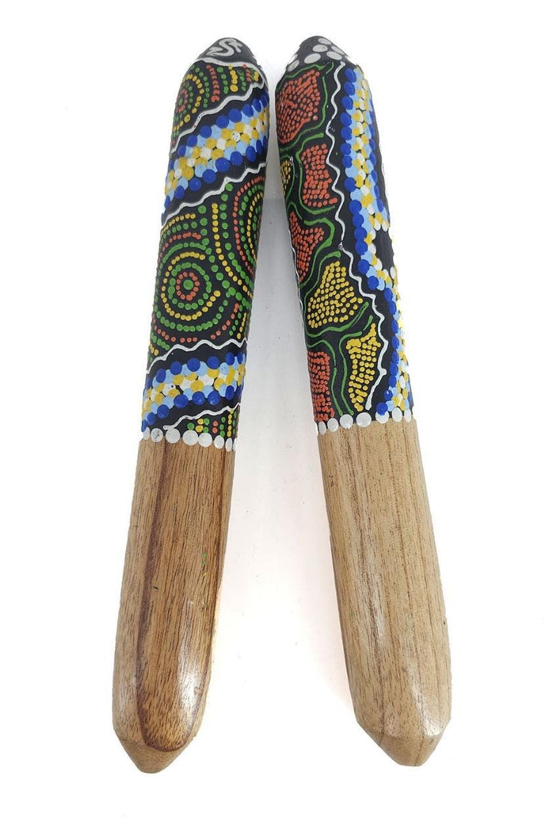 Clapsticks Aboriginal – Houten Claves met Traditioneel Motief