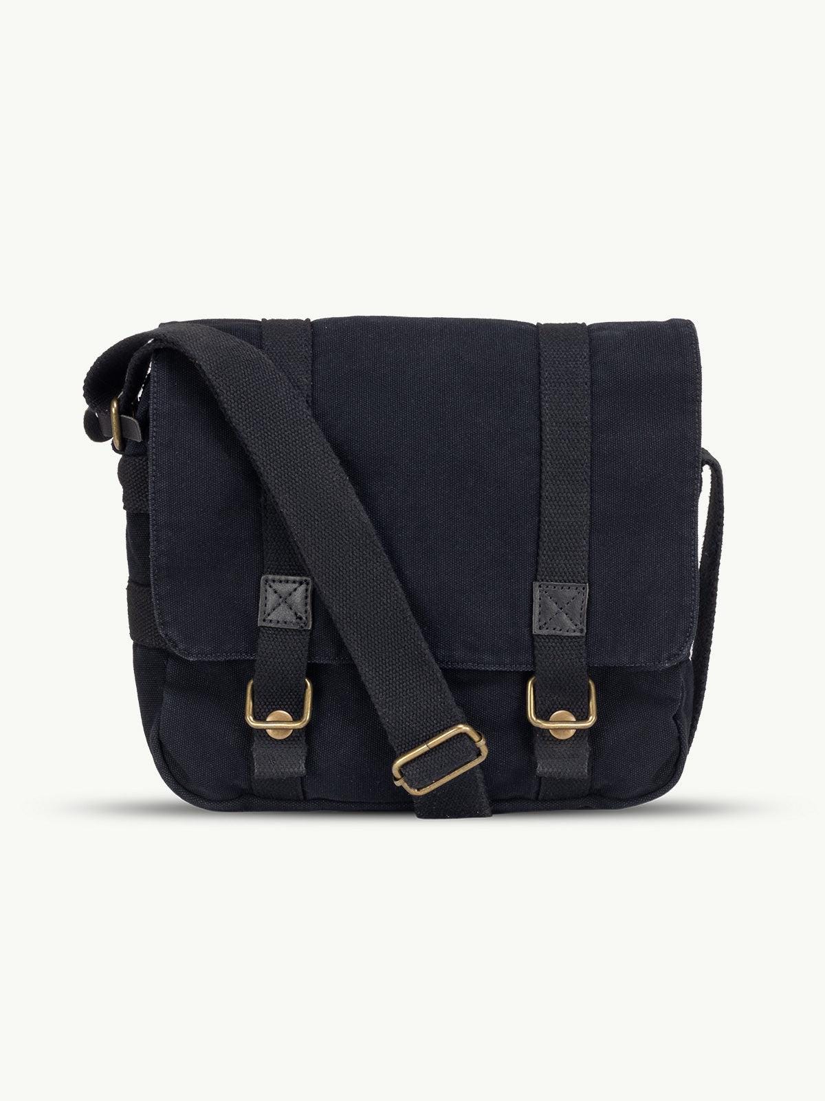 scippis metro bag – stevige canvas schoudertas met leren accenten
