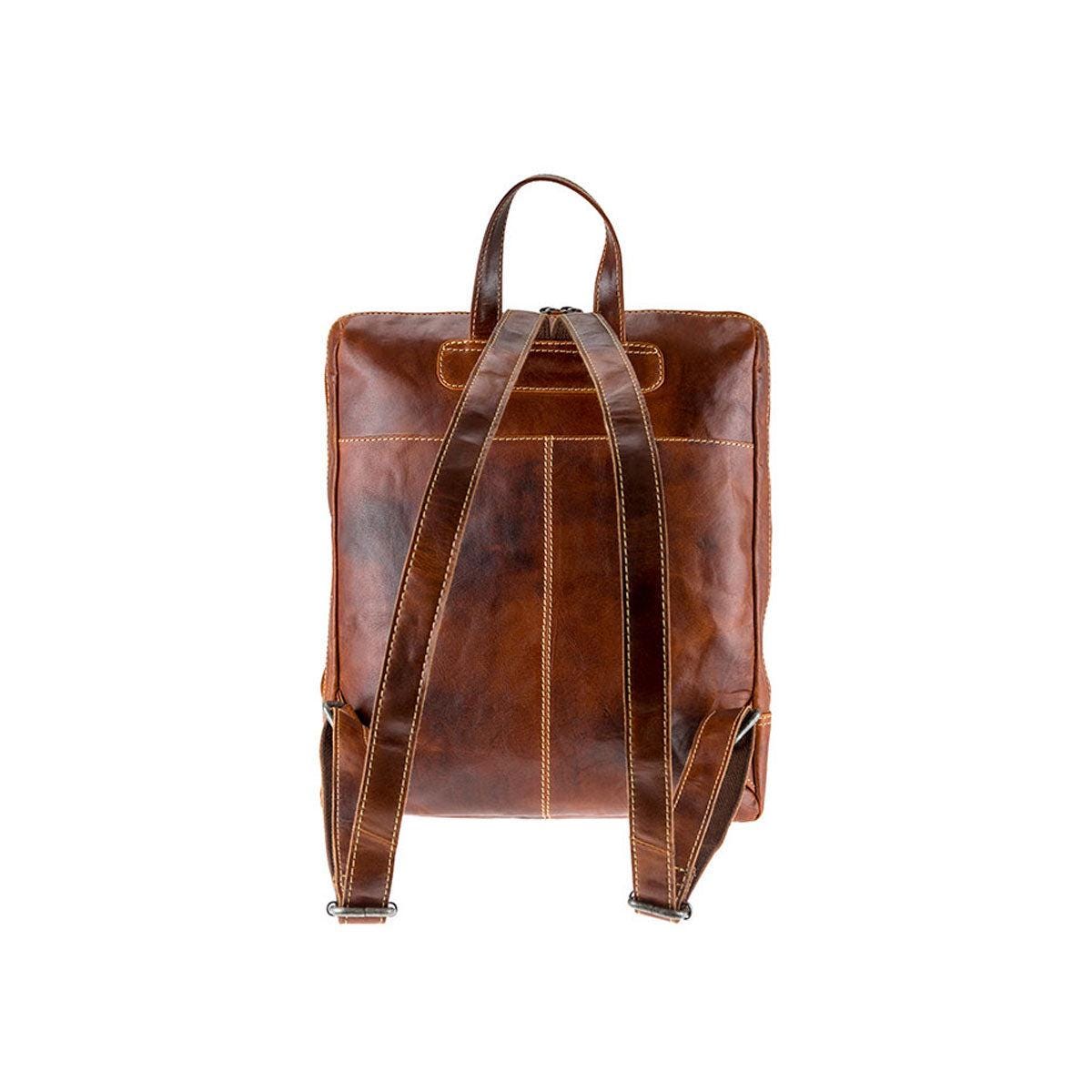 scippis meran rugzak – outdoor rolltop rugzak van canvas met leren details