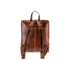 scippis meran rugzak – outdoor rolltop rugzak van canvas met leren details