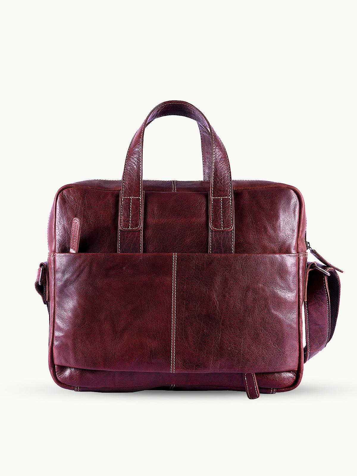 alpenleder alpsee messenger bag – luxe leren aktetas met laptopvak en organizer