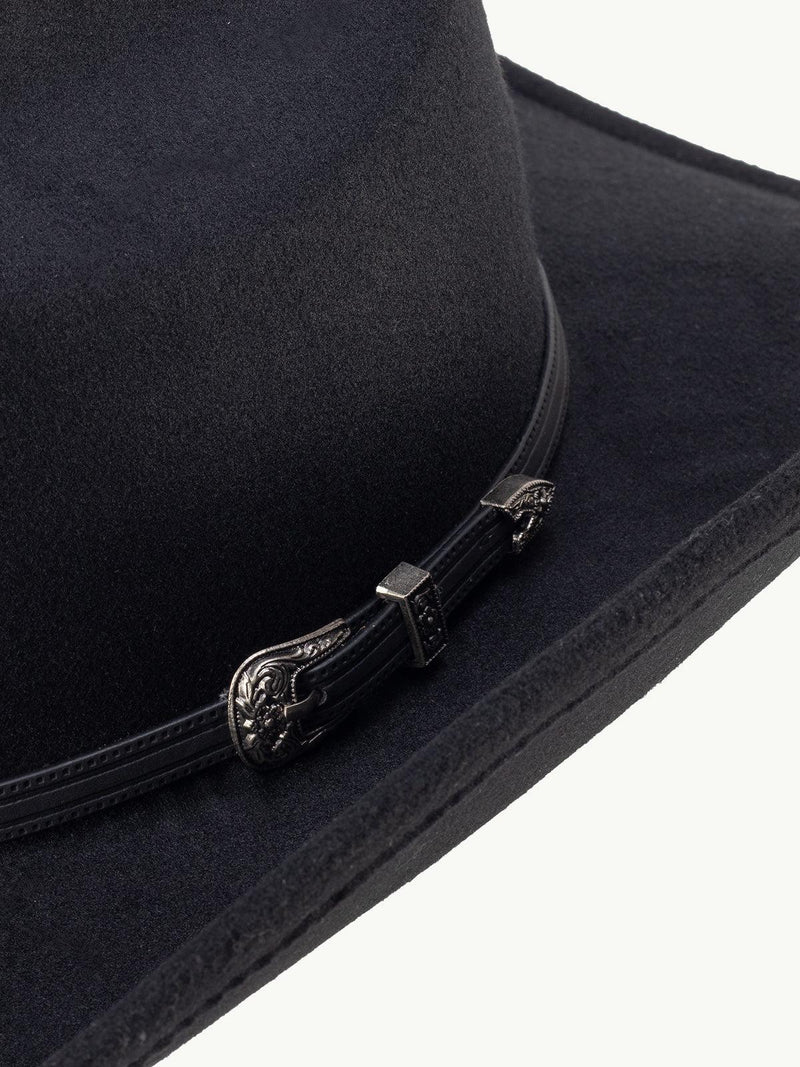 scippis bodie hoed – aanpasbare westernhoed met lederen hoedenband en western gespen