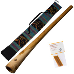 houten didgeridoo 130cm - inclusief ikat bag en bijenwas - didgeridoo voor beginners