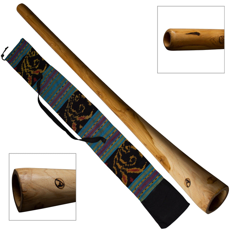 didgeridoo hout -130cm - inclusief ikat bag - bijenwas - lesvideo 'hoe bespeel ik de didgeridoo?'