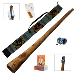 didgeridoo: mahonie pro-series 147cm inclusief i-kat bag en mondstuk protector, dvd, bijenwas