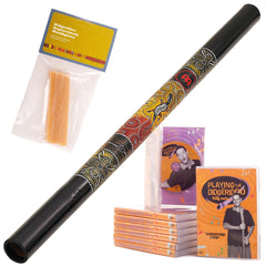 meinl didgeridoo (zwart)  starterspakket –  didgeridoo 120cm inclusief instructie-dvd en bijenwas