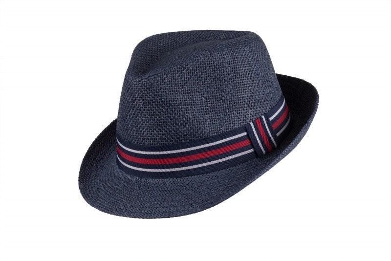 scippis nardo trilby – moderne papieren strohoed met gestreepte hoedband