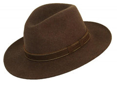 scippis wollen paxton – waterafstotende hoed met leren band