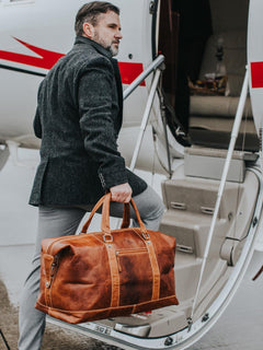 scippis duffel bag alabama – grote weekendtas van canvas en leer
