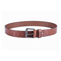 scippis belt raute – leren riem met ingeperst diamantpatroon en gesp