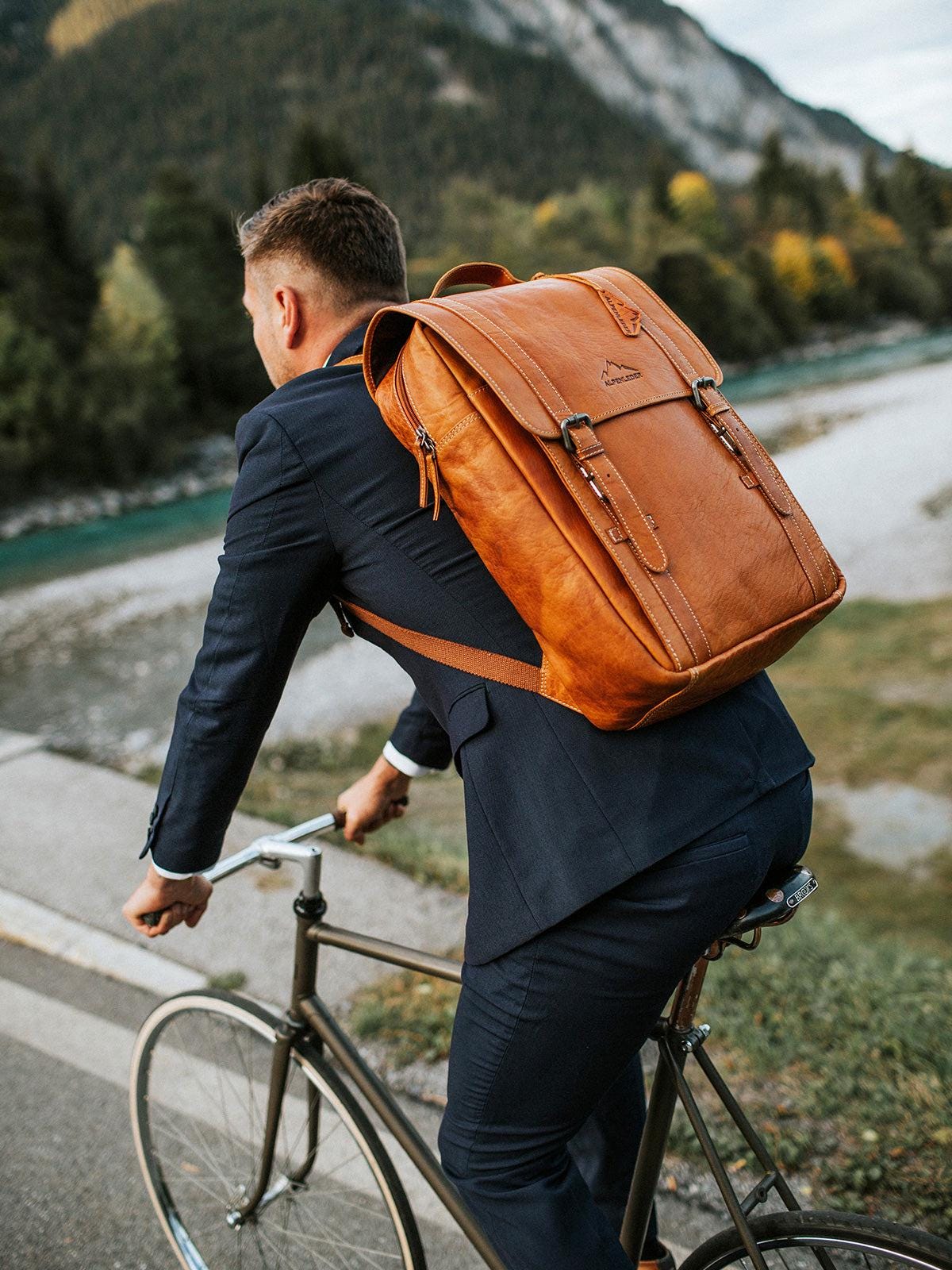 scippis bozen rugzak – compacte canvas rugtas met leren accenten