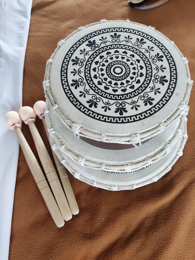 Handtrommel Set – 3 Maten (20/25/30cm) voor Ritme en Klankspel