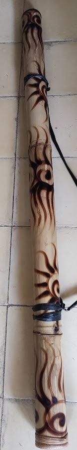 Bamboe Didgeridoo 120cm – Blank/Burned Look voor Beginners. Lage toon