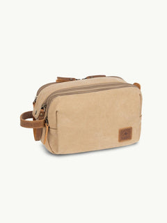 alpenleder jaipur vanity bag – vintage leren toilettas met ritsen en ophanghaak