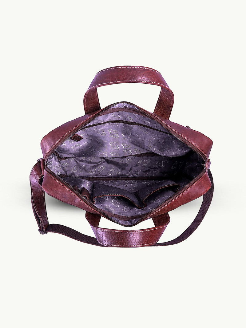 alpenleder alpsee messenger bag – luxe leren aktetas met laptopvak en organizer