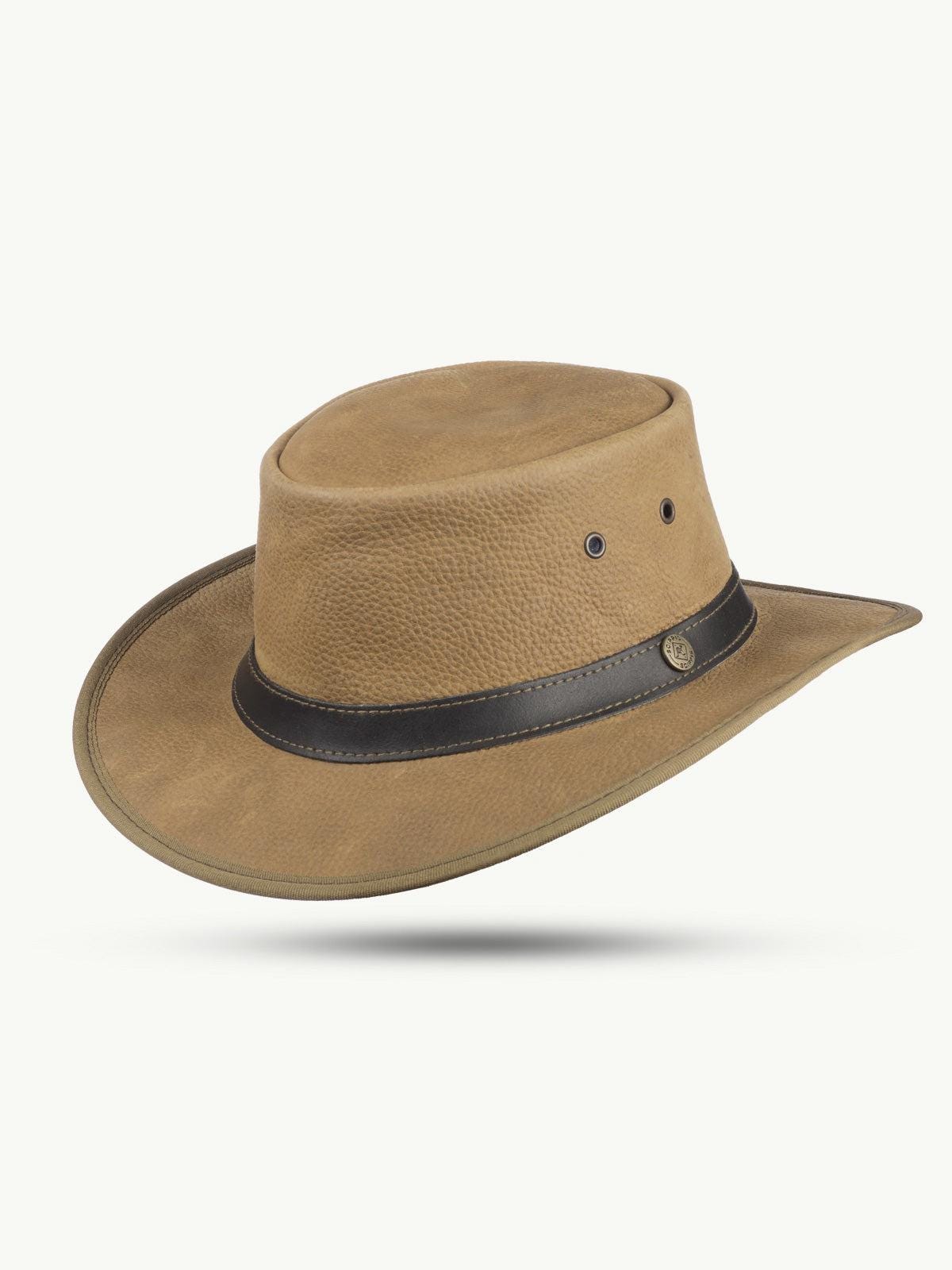 scippis telford leren hoed – robuuste westernhoed van rundleer