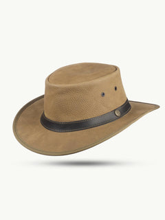 scippis telford leren hoed – robuuste westernhoed van rundleer