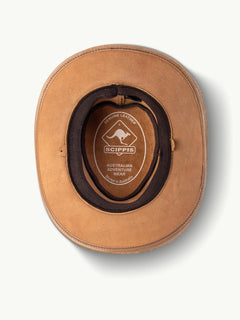 scippis hoed – wigan – opvouwbare rundlederen hoed – soepel & stijlvol met elastische hoofdband